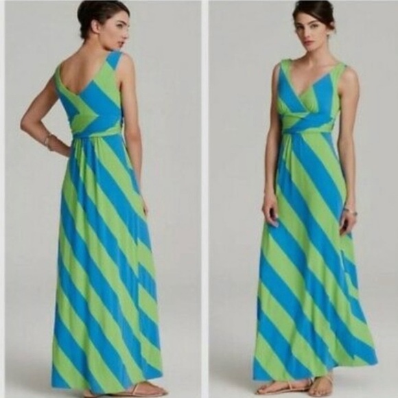 Lilly Pulitzer Sloane Maxi Flutter Blue Always a Party Stripe Dress SzXL - Picture 5 of 5